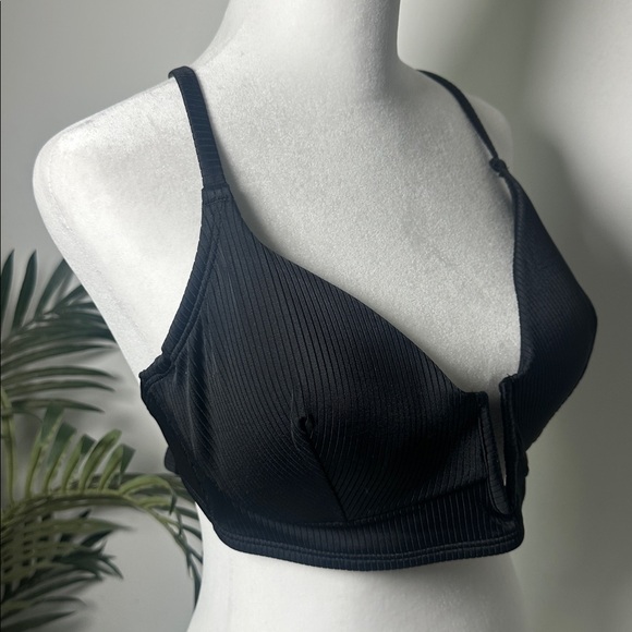 NWT Shade & Shore Black Strappy Bathing Suit Top 34DD - Picture 2 of 5